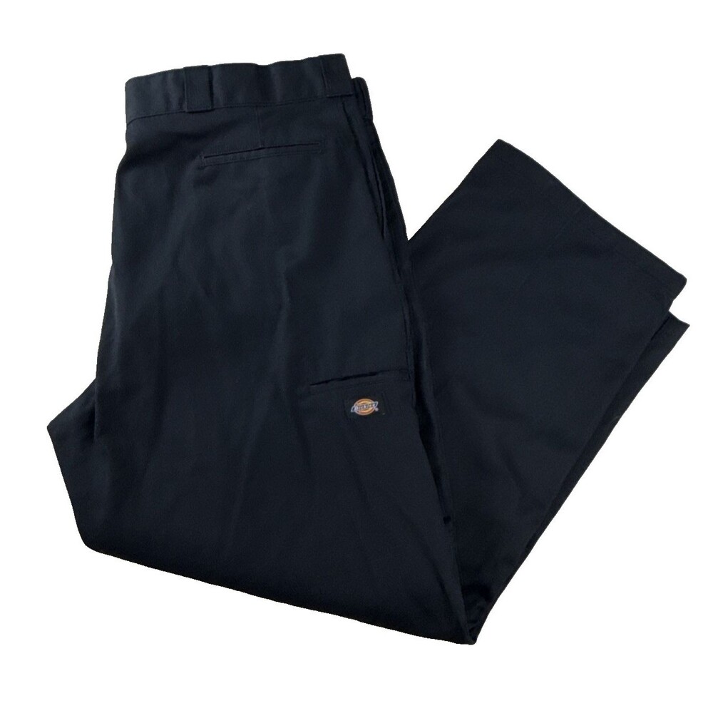 ⁠Dickies Mens Loose Fit Double Knee Work Pants Black Big & Tall 44x30 Utility